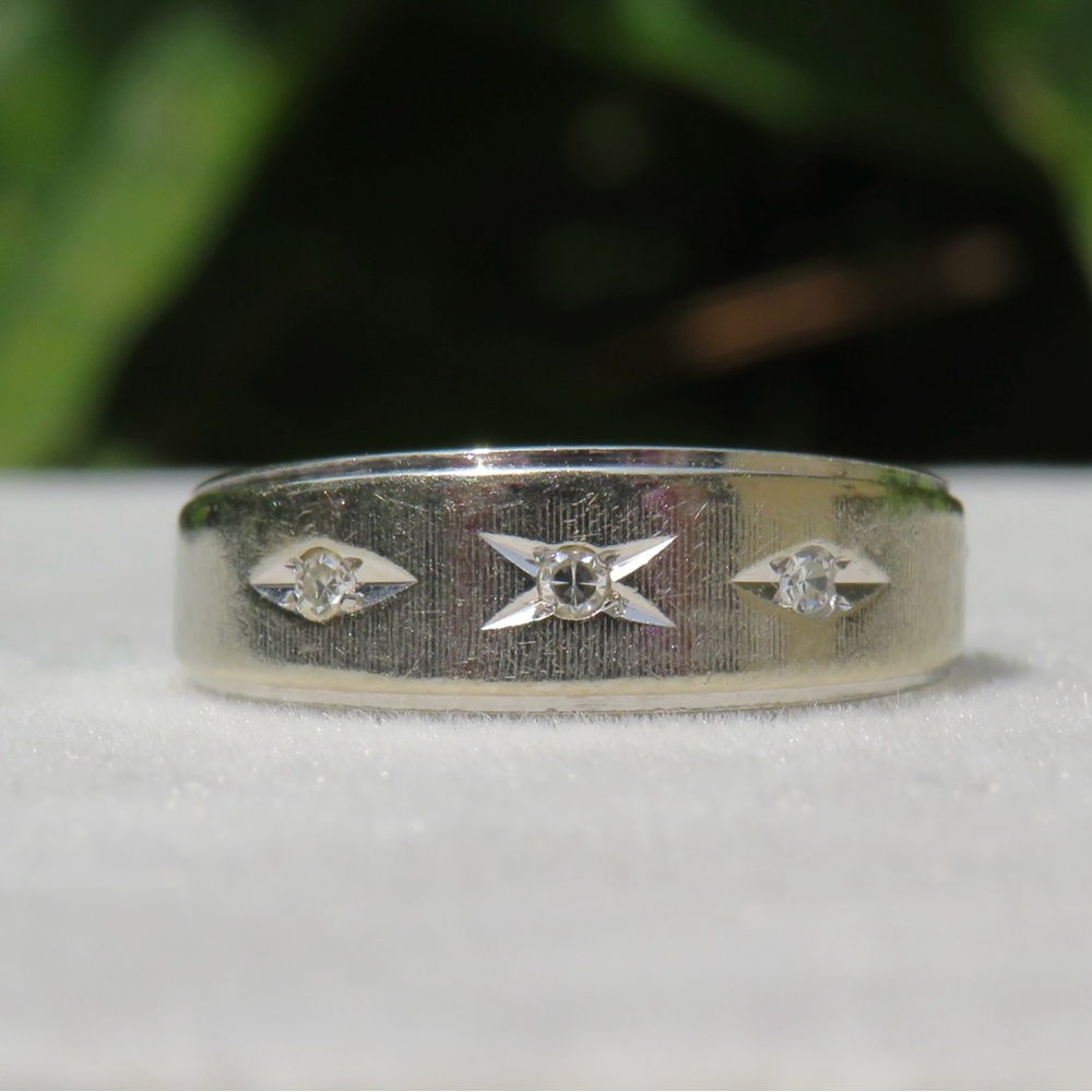 Vintage 14k White Gold Diamond Ring Size 6.5 3.5g